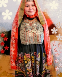 Технология пошива Ҡушъяулыҡ (это сдвоенный платок, традиционный головной убор башкирских женщин)
